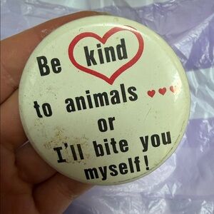 Be Kind to Animals Button Badge